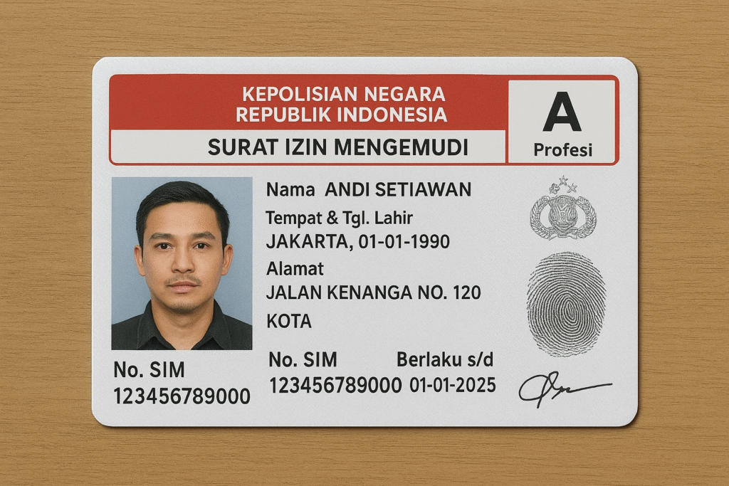 Contoh kartu SIM Indonesia tampak depan sebagai ilustrasi syarat pembuatan SIM terbaru tahun 2025