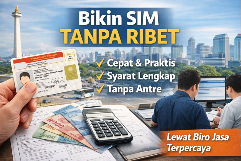 Bikin SIM Tanpa Ribet: Proses Lengkap, Syarat, dan Estimasi Waktu Terbaru Bikin SIM tanpa ribet di Jakarta lewat biro jasa terpercaya dengan proses cepat, syarat lengkap, dan tanpa antre panjang