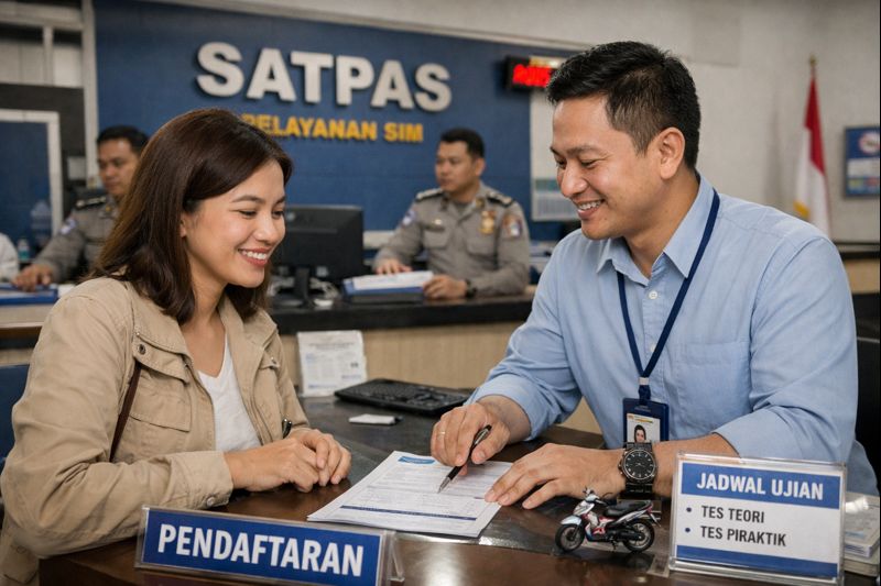 Apakah Jasa Pembuatan SIM Aman dan Legal? Ini Penjelasan Lengkapnya Pendampingan jasa pembuatan SIM resmi di kantor SATPAS untuk proses pendaftaran dan pengurusan SIM yang aman dan legal