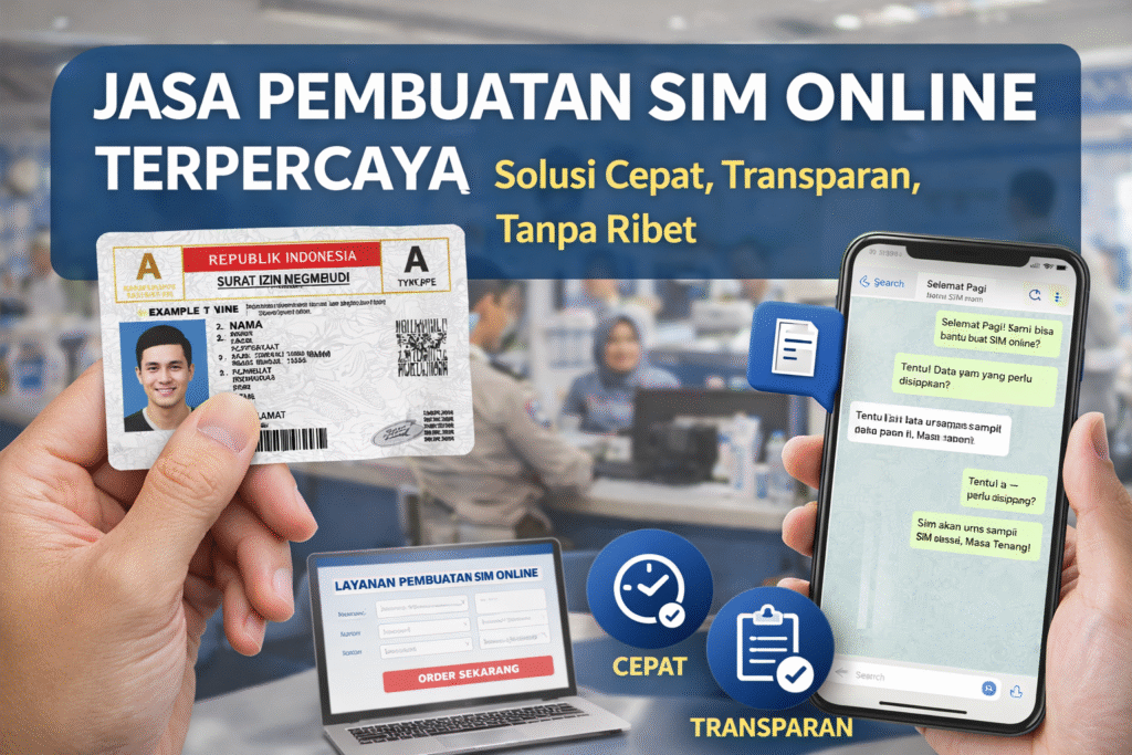 Langkah mudah proses jasa pembuatan sim online jakarta terpercaya melalui ponsel.