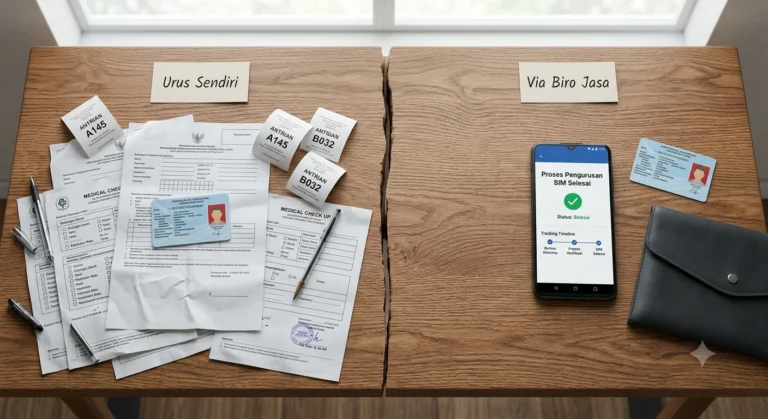 urus sim sendiri vs biro jasa sim